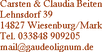 Kontaktdaten, Impressum
